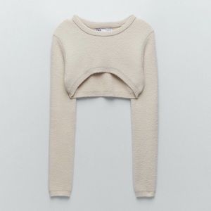 ZARA super cropped knit arm warmer sweater